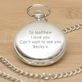 Personalised Pocket Watch - Silver Finish
