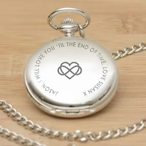 Til The End Of Time Pocket Watch - Silver Finish