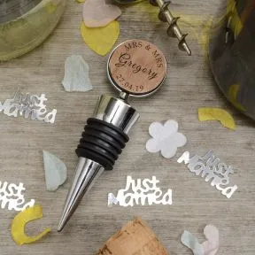 Mr & Mrs Bottle Stopper - Cherrywood